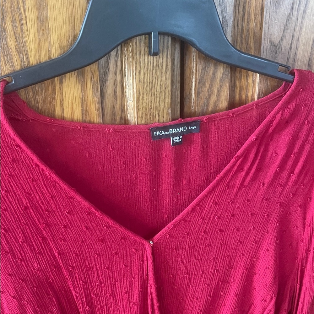 Red Wrap Crop - Picture 2 of 3